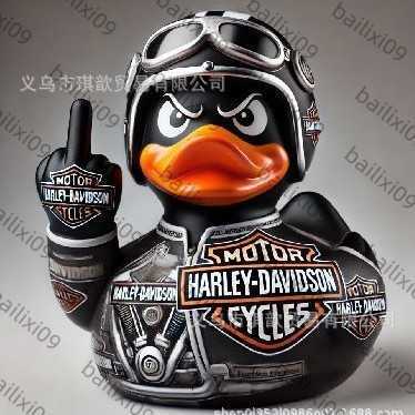Harley Davidson Skeleton Duck Resin Ornament H250611