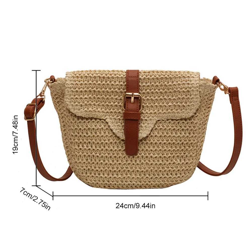 Women Summer Hand-Woven Handbags Casual Beach Shoulder Crossbody Bags Small Mobile Phone Purse Ladies Messenger BagsXJ250610