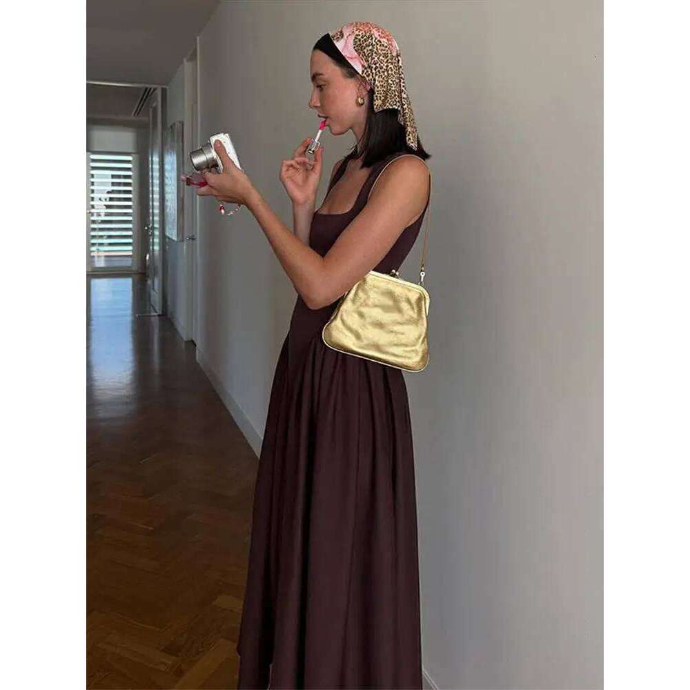 Solid Casual Women Skinny A-line Dresses Cozy Square Neck Backless Sleeveless Ruffle Patchwork Robe 2025 Summer Lady Streetwear