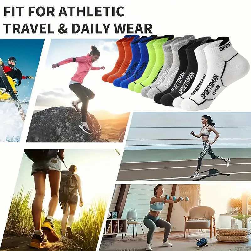 12 Pairs Men Knitted Anti Odor Sports Socks Fashionable Letter Sweat Absorbing Mesh Breathable Couple Running Casual Socks Z250610