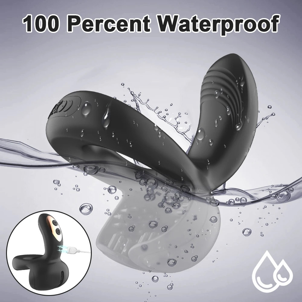 Penis Vibrator for Men Remote Control Cock Ring Ejaculation Delay Testicles Perineum Scrotum Stimulator Sex Toy for Couples Game 250603