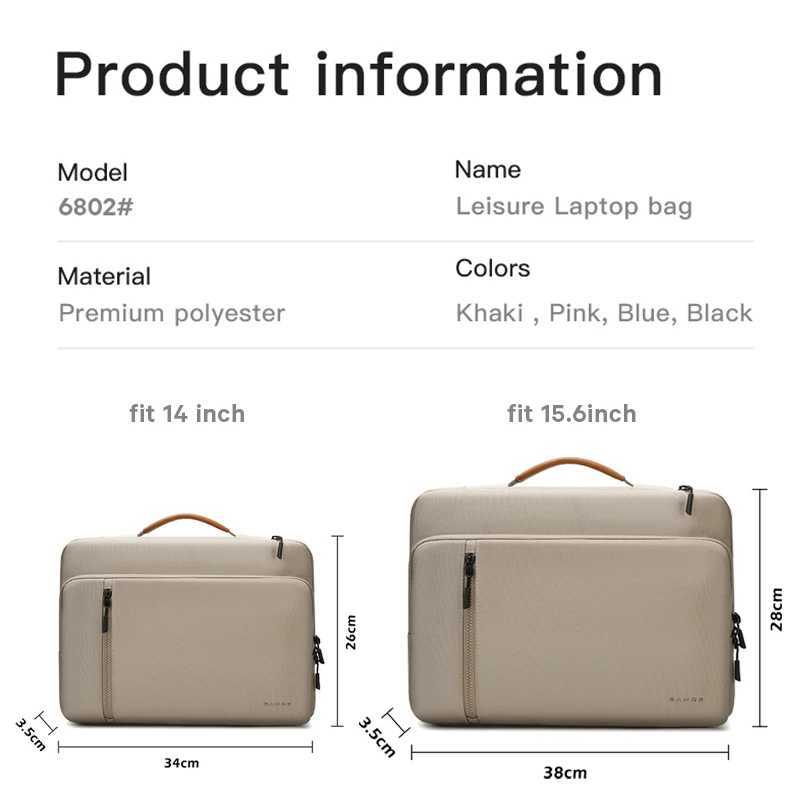 BANGE Slim Laptop Sleeve Bag 14-15.6 Inch Notebook Pouch for Mens Shockproof Computer Briefcase for Business Travel Laptop Case W250610