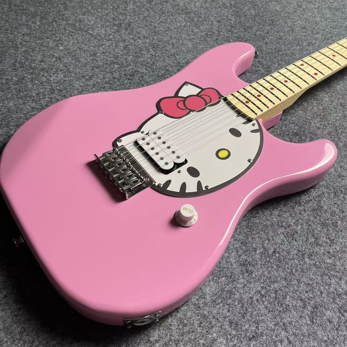 Perfectly Tuned Pink Cartoony Electric Guitar Available for Personalization
