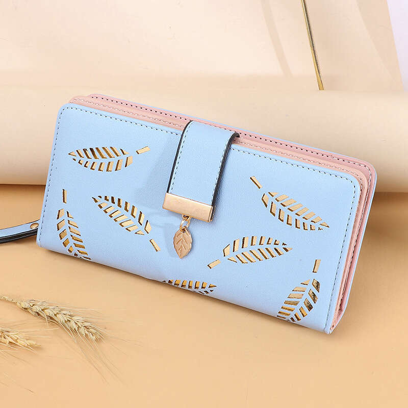 Hot Selling New Korean Style Women's Long Fashion Clutch High-end Niche Leaf Wallet