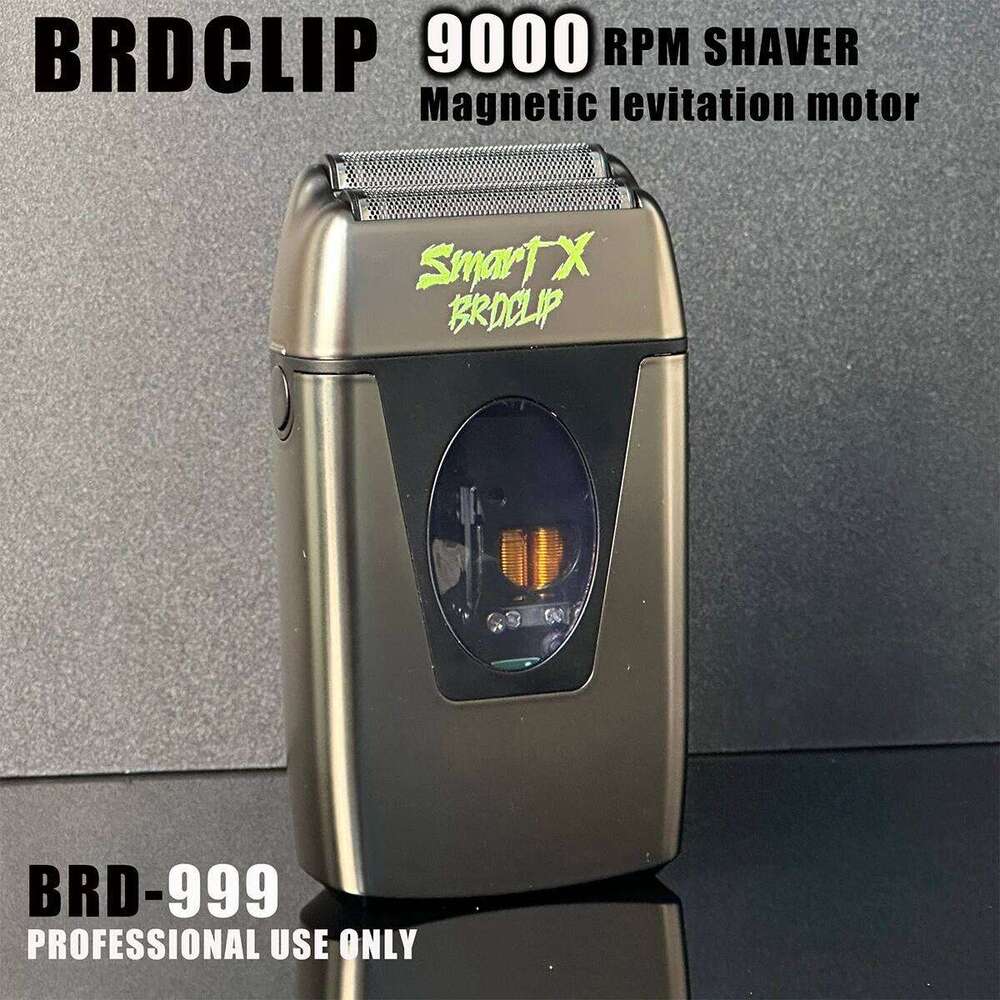 9000Rpm BRDCLIP Brd999 Magnetic Motor Professional Electric Men's Beard Trimmer Double Foil Shaver USB Hair Cutting Hine