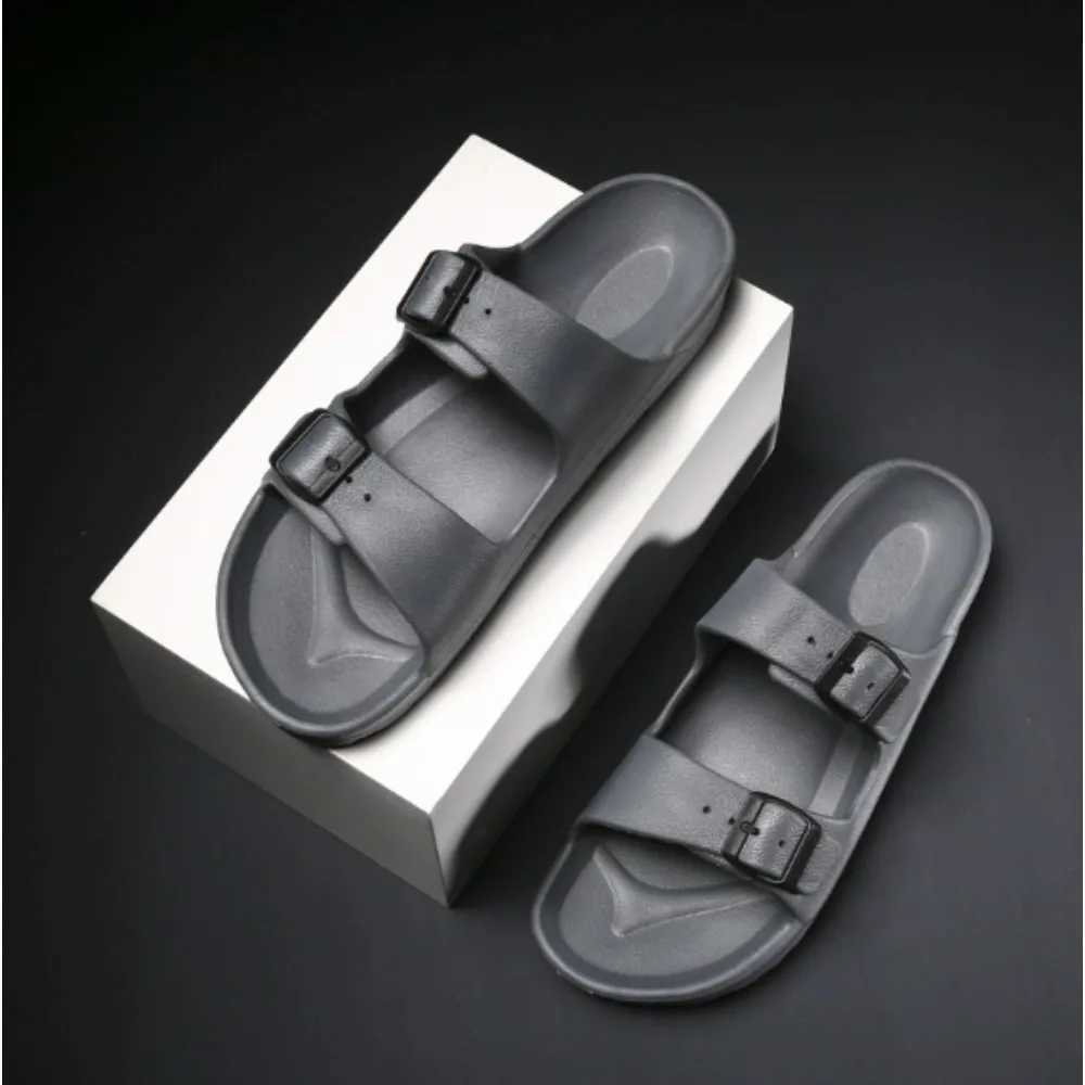 EVA Slippers Mens Summer New Casual Belt Buckle Beach Flip Flops Men and Women Designer Shoes Indoor Couple Bathroom Slippers XJ250610