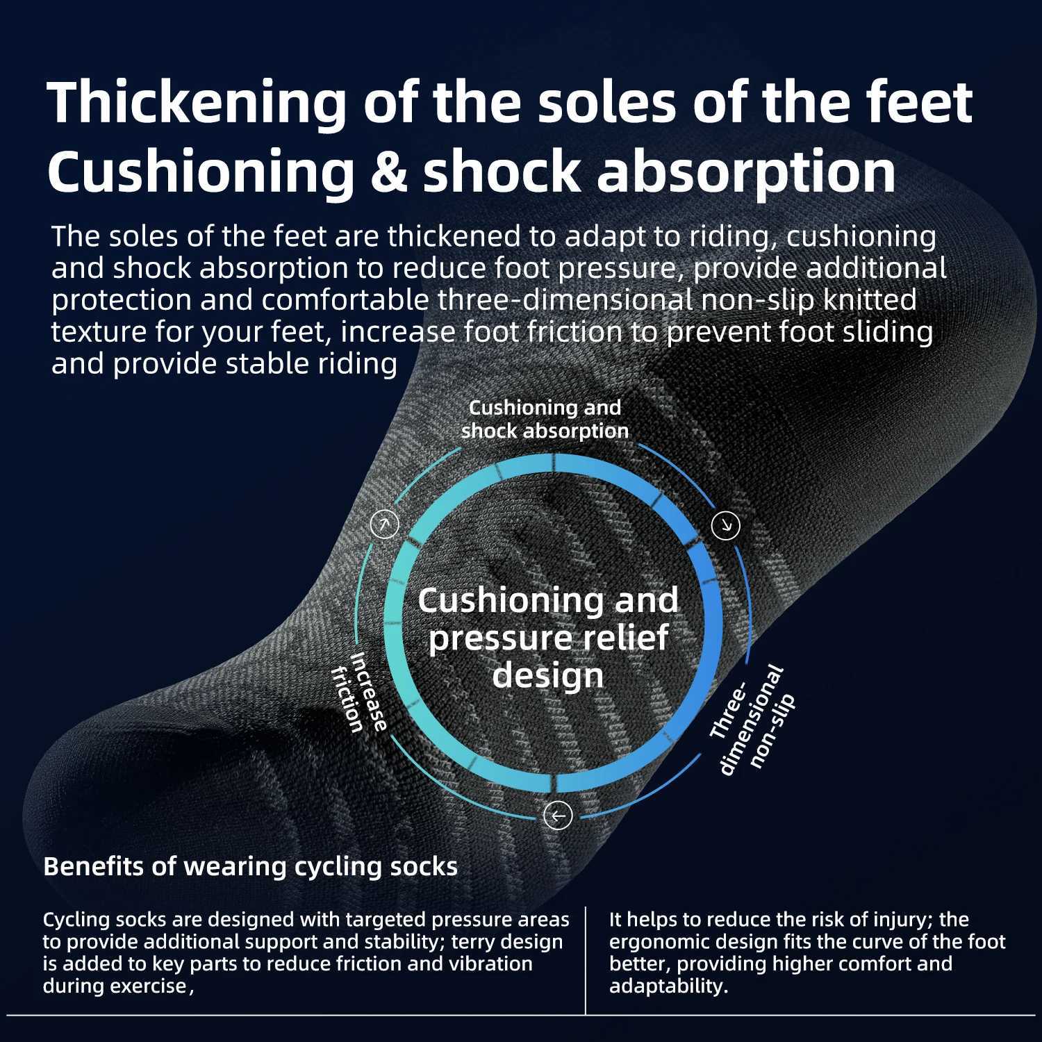 ROCKBROS Quick-Dry Cycling Socks Men Women Breathable Anti-Odor Bike Socks for Long Distance Riding Comfortable Durable Z250610