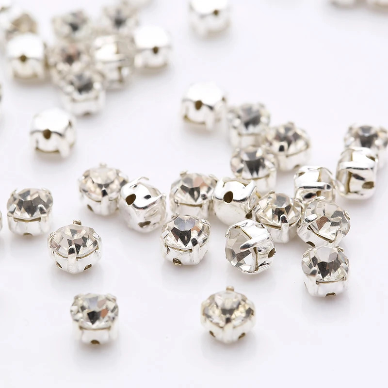 Sell At Loss RESEN Top Quality 310mm Sliver Claw Sew On s Clear Crystal Color Base Sewing Stone DIY Decoration 250606