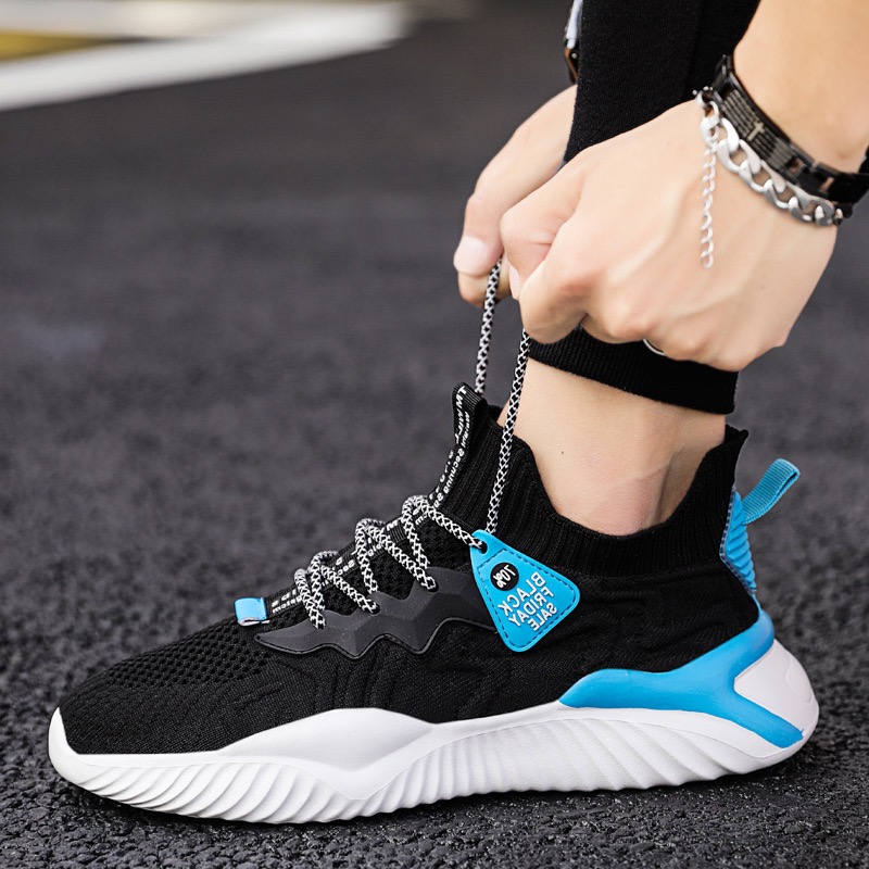Summer men's shoes, fly woven shoes, mesh shoes, dad shoes, low cut lace up sneakers, versatile casual and trendy men's shoes 39-44