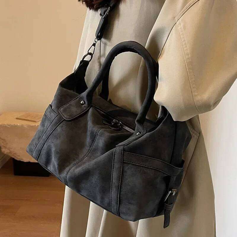 Retro Design PU Leather Shoulder Bags for Women Korean Fashion High Capacity Armpit Female Crossbody Bag Tote Handbags