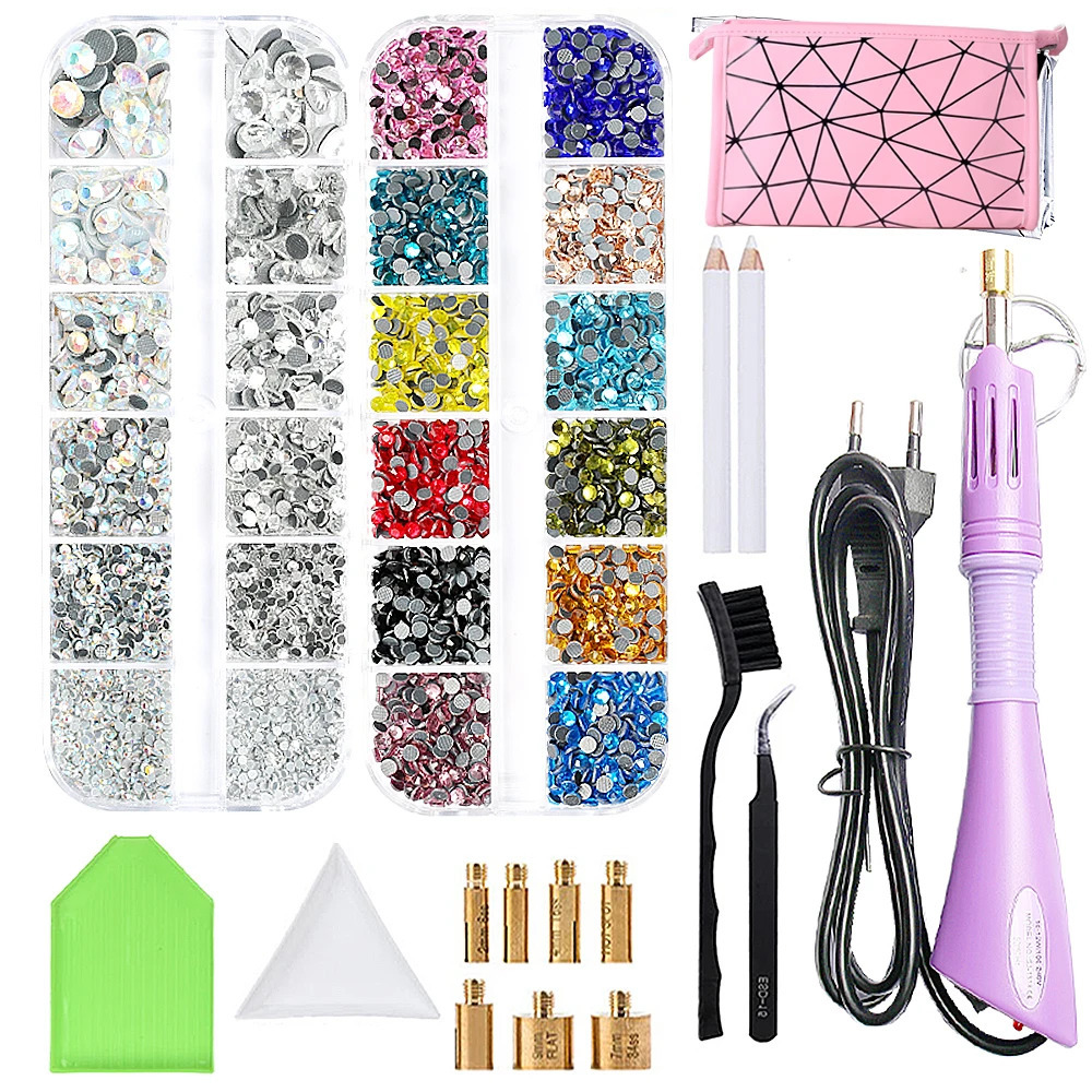 Fast Heated 7200Pcs fix Setfix Applicator Set Ironon Wand Heatfix Tool Gun Fix s Glass Diamond 250606