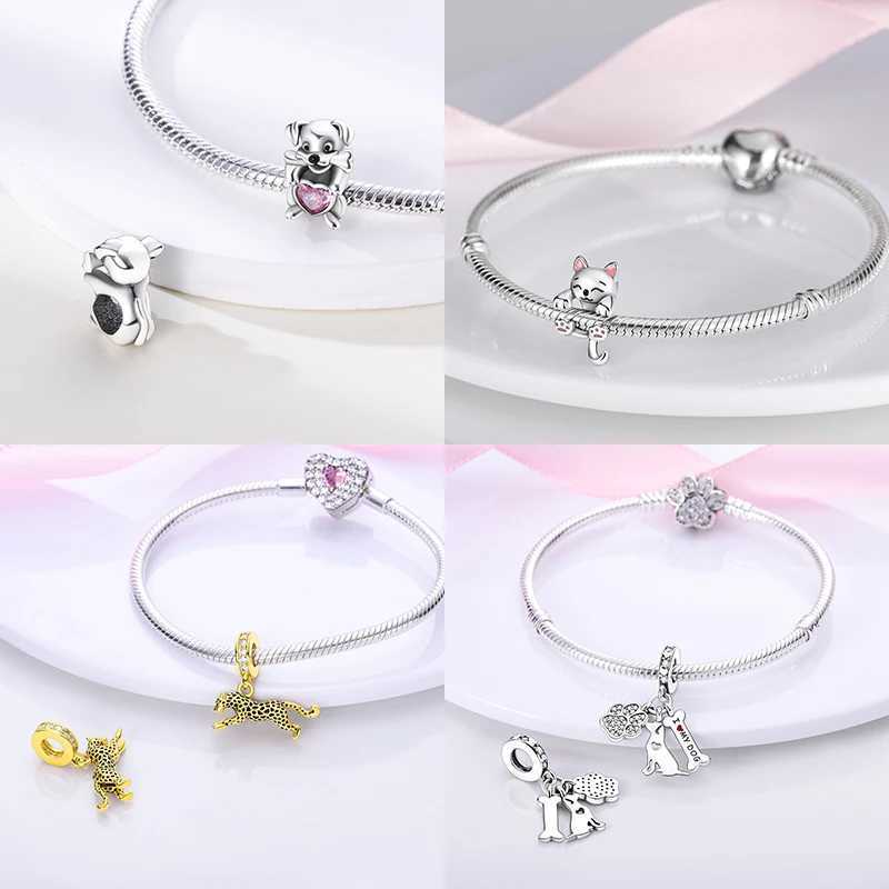 Animals Series Original Charms Beads 925 Silver Dog Cat Pets Fit Bracelet DIY Lovely Pendants For Women Fashion Jewelry XJ250611