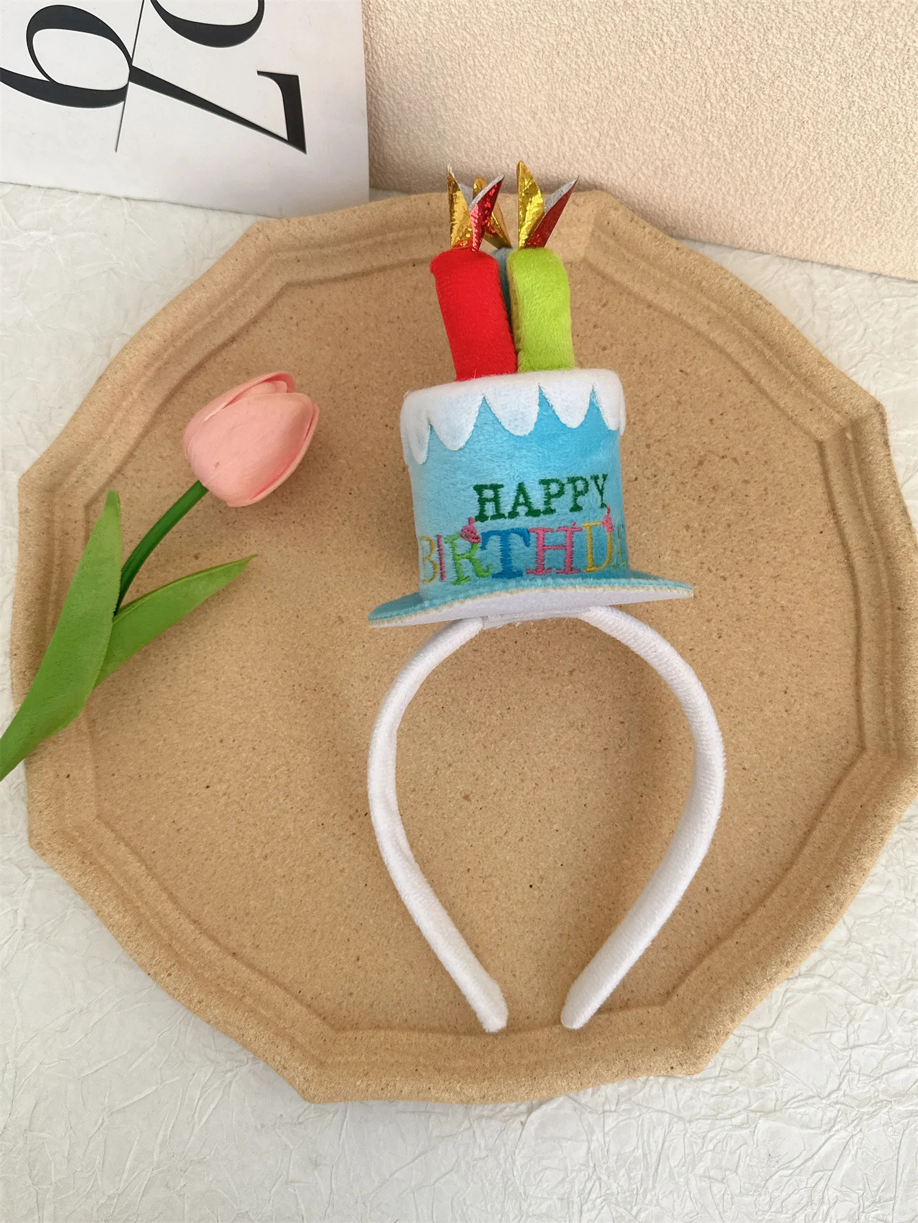 Hair Accessories Birthday Hairband Candle Happy Birthday Korean Style Headband Cake Colorful Women Hair Hoop Headwear 250610