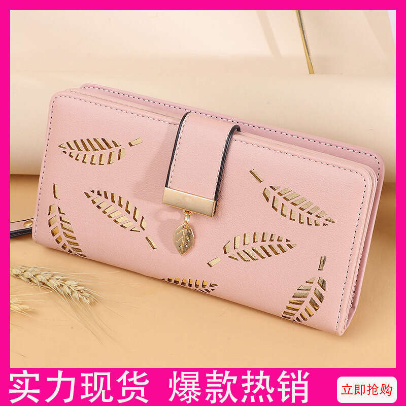 Hot Selling New Korean Style Women's Long Fashion Clutch High-end Niche Leaf Wallet