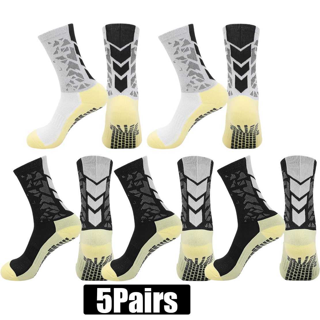 5Pairs Men Women Basketball Baseball Soccer Athletic Grip SOCKS Z250610