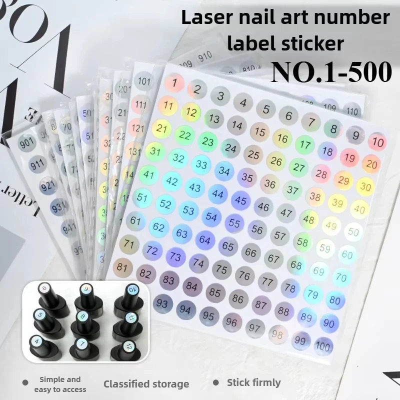 Nail Polish Number Sticker Label Color Gel Bottle Lipstick Nails Tips Display Mark Numbering Manicure Tool Varnish Glue 250605
