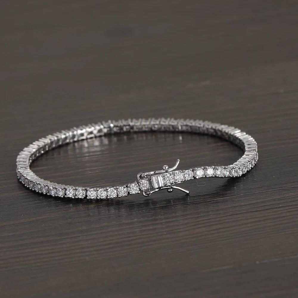 2.5mm CZ Bling Jewelry Brass Men And Women Tennis Bracelet For party Gift BB222