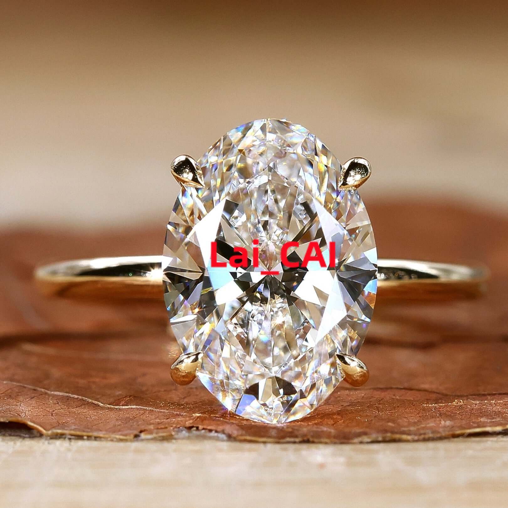Wholesale Solid Gold VVS Moissanite Engagement Rings for Women Stylish 10K 14K 18K Oval Cut Diamond Design