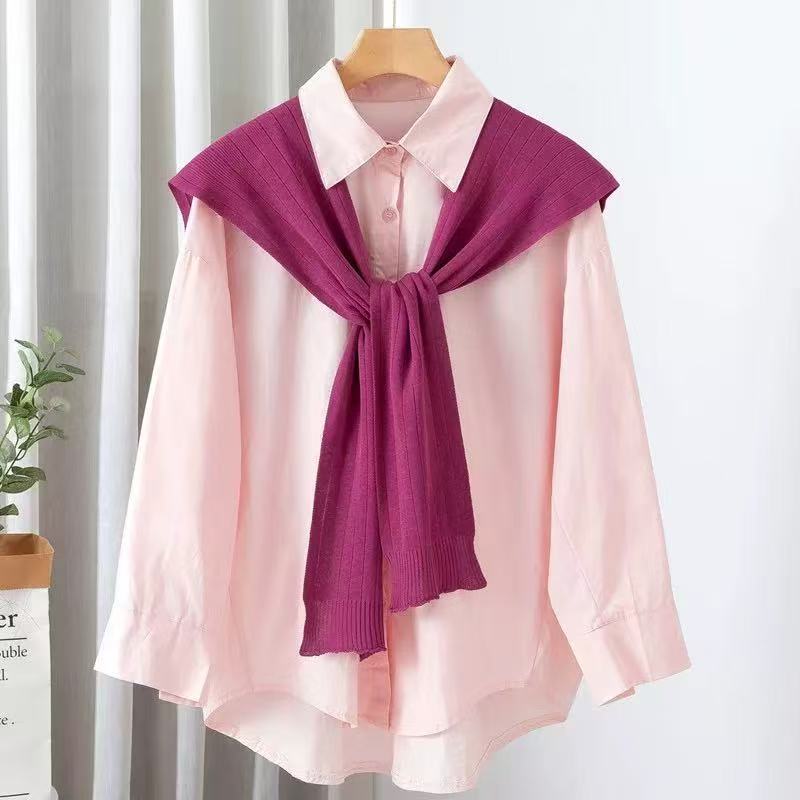K982 Spring and summer outerwear shawl ice silk thin style net celebrity small shoulder Korean version sunscreen line girlfriend knitted knotted scarf