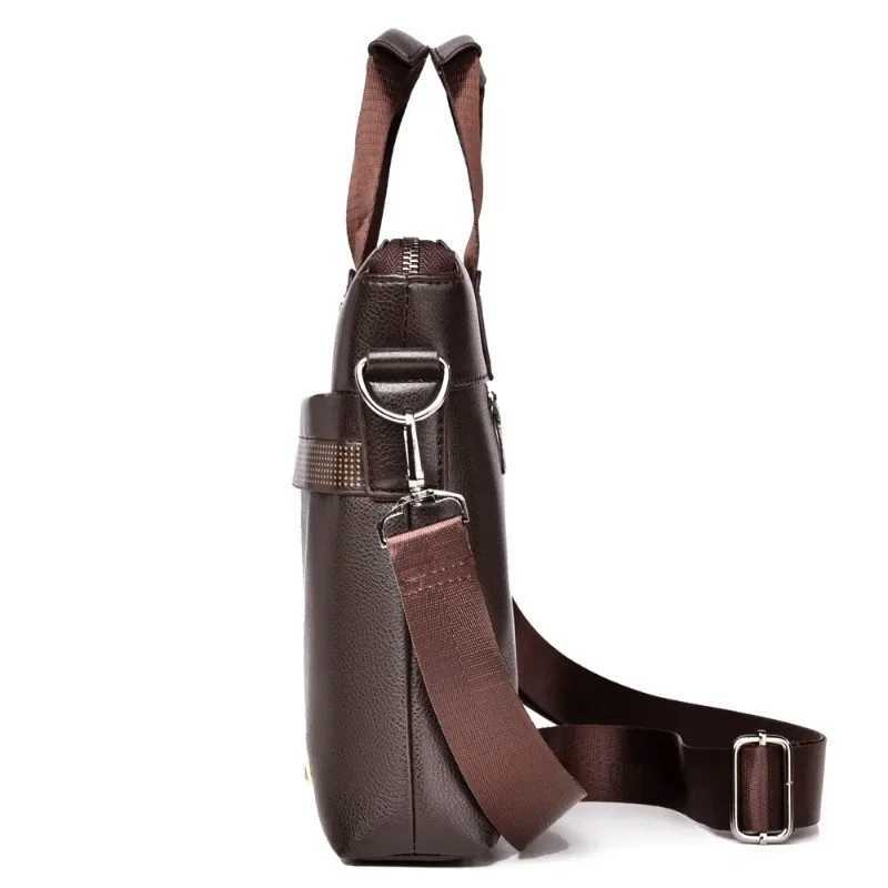 High Quality Business Men Briefcase Bag PU Leather Shoulder Messenger Bags Office Handbag A4 Document Laptop Bag W250610