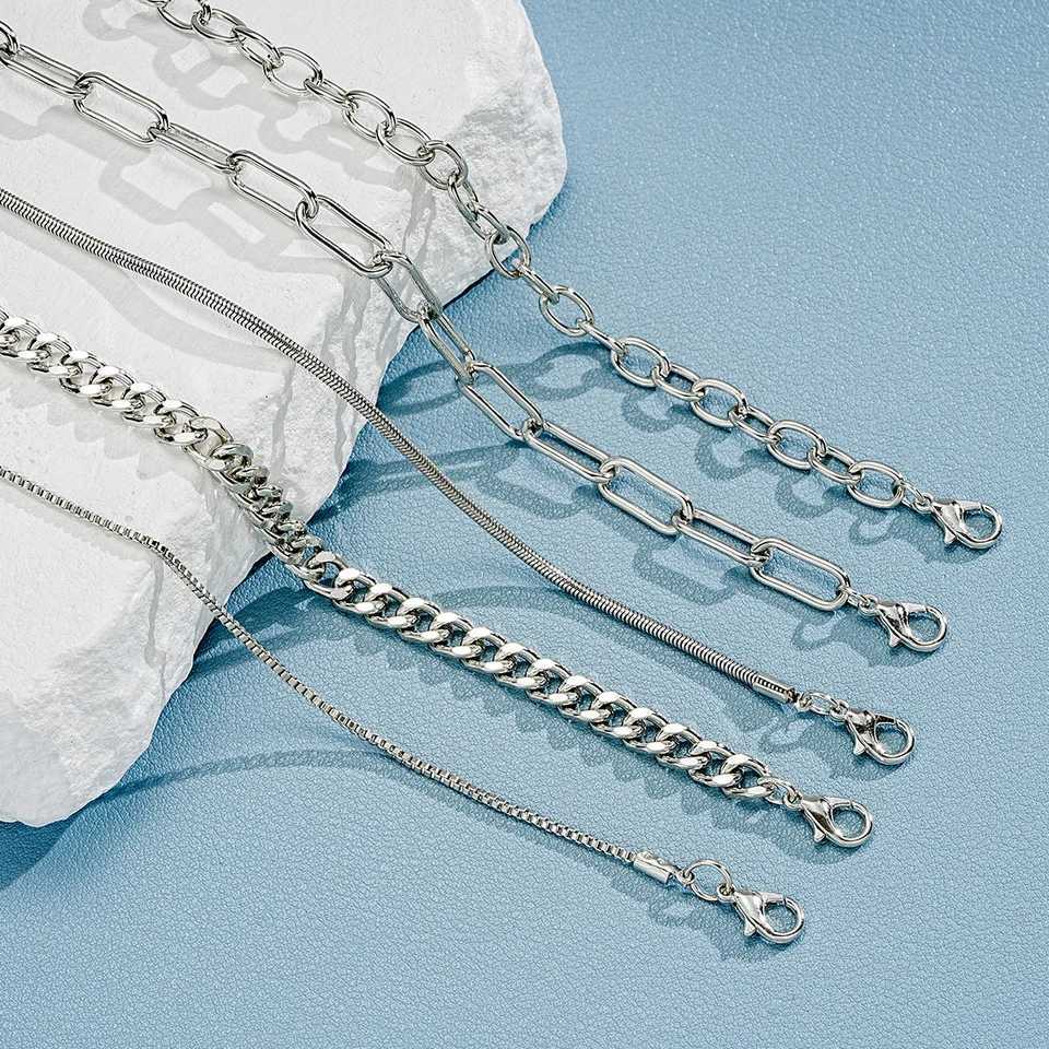 5 Pcs Fashion Simple Cuban Chain Bracelet Sets for Men Women Punk Vintage Metal Bracelet In Stock for Couples Unisex Jewelry Gifts XJ250707
