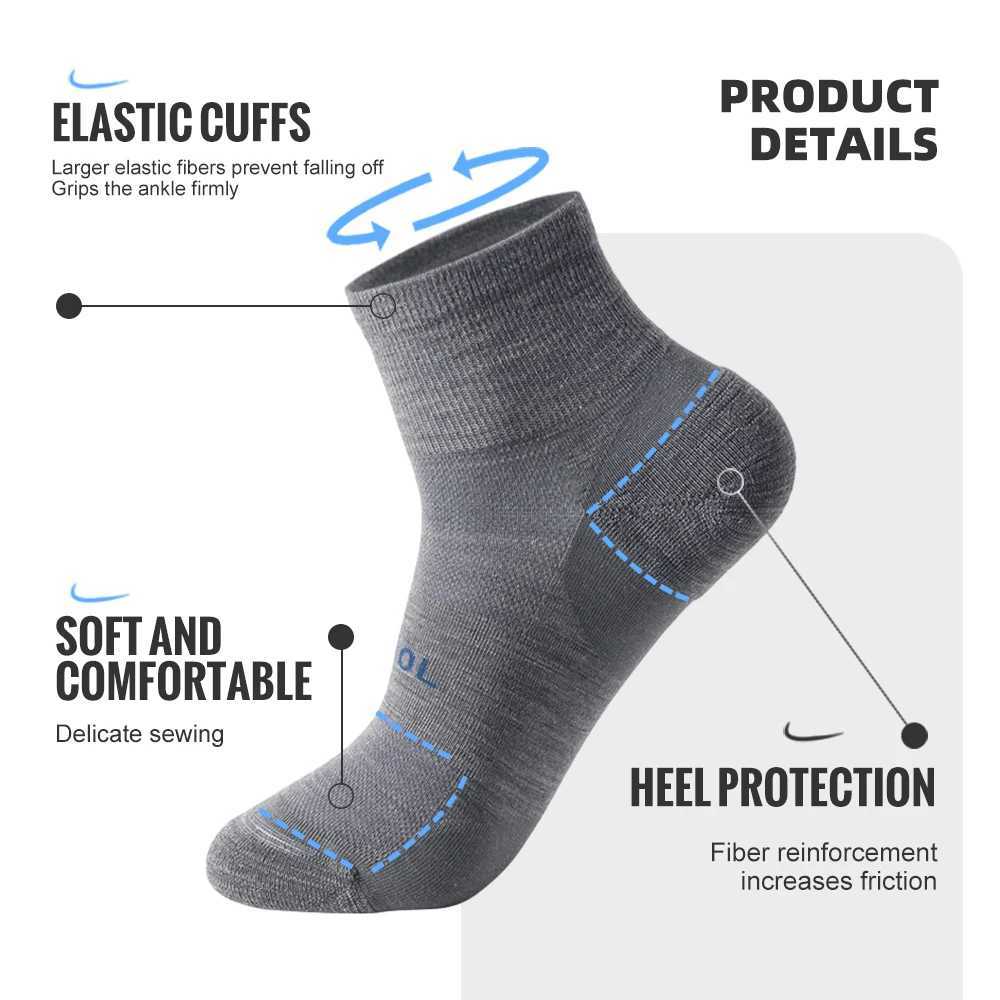 WRELS Merino Wool Socks Compression Winter Ankle Cotton Socks Basketball Professional Racing Cycling Socks for Men Women Z250610