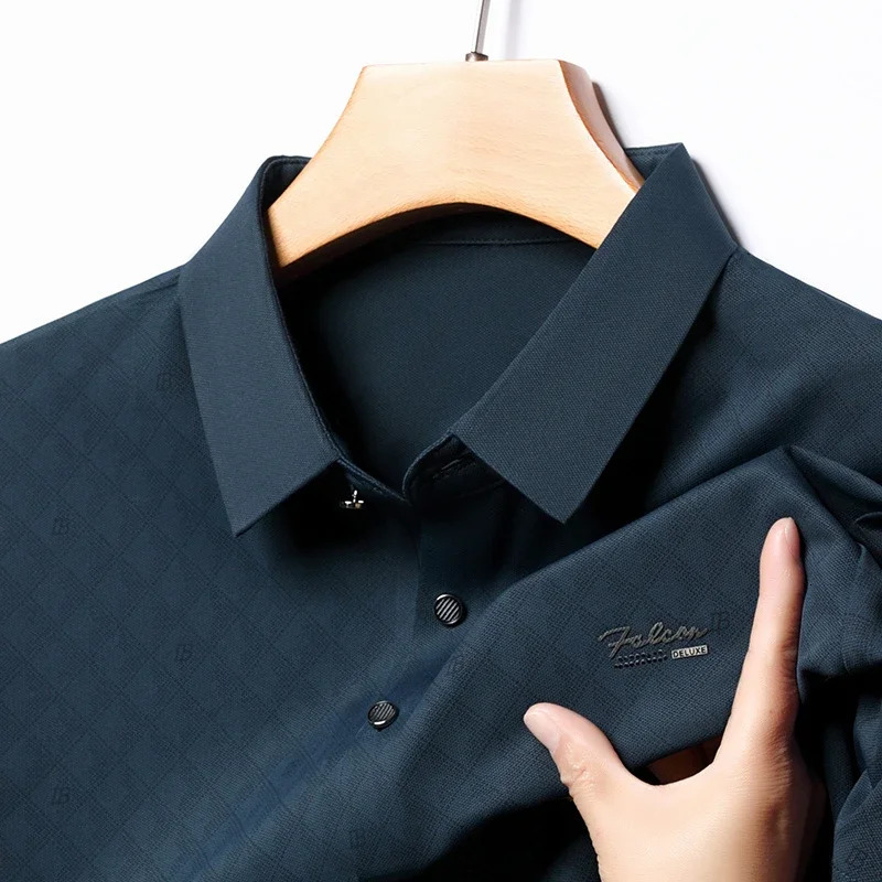 Mens Badge Casual Fashion Short Sleeved POLO Shirt Summer Comfortable Top 250610