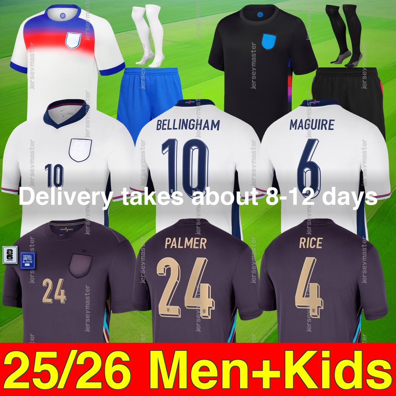 England football shirt 25 26 BELLINGHAM Soccer Jersey RASHFORD KANE SAKA RICE FODEN 2025 2026 National Team Home White Away Men Kid Women Men Kids Kit