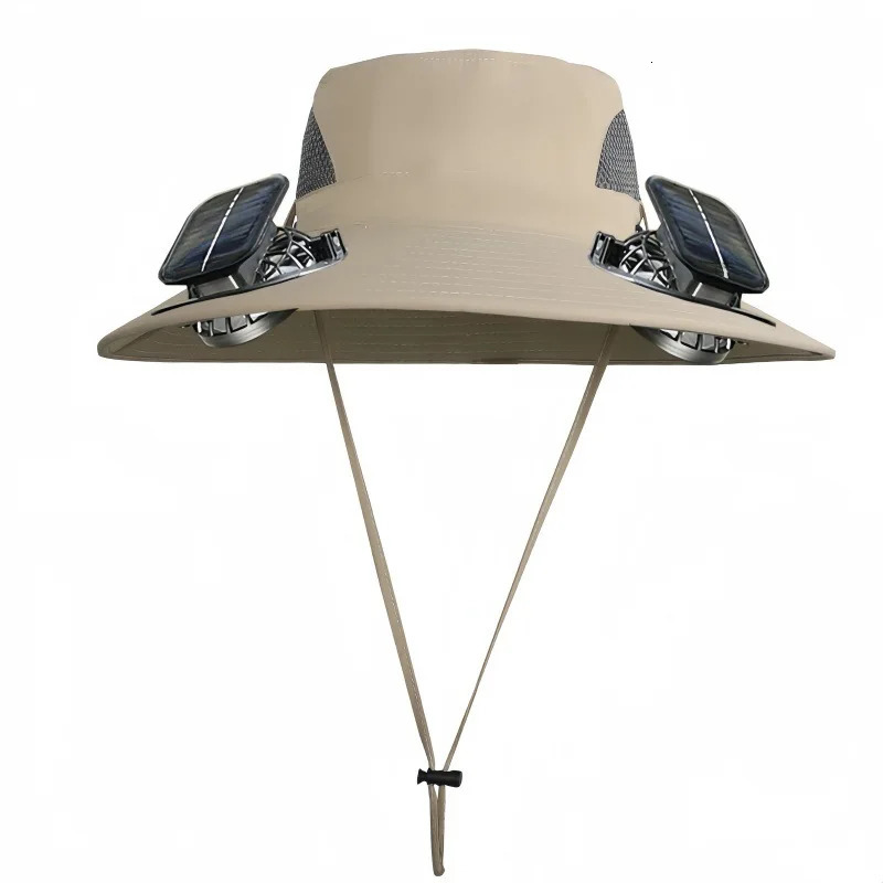 Mens Fishing Cap Solar Charging Fan Outdoor Work Summer Casual Mountain Climbing Travel Fisherman Hat Sports Entertainment 250529