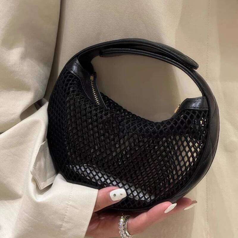 Celebrity style hollow fishing net 2025 new design summer fashion chain one-shoulder crossbody bag women's handbag