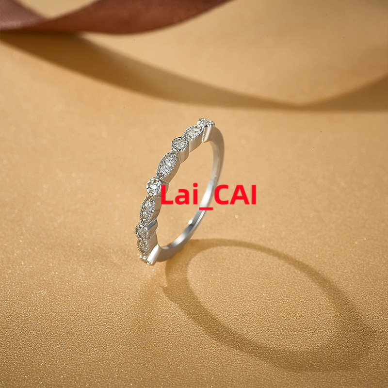 925 Sterling Silver Round Brilliant Eternity Wedding Band D VVS Moissanite Ring