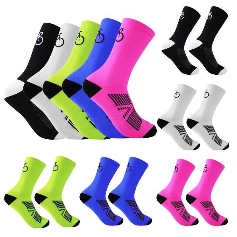 5 Pairs Mens Cycling Socks MTB Bike Socks Breathable Mesh Road Socks Men Women Mid Tube Outdoor Sport Racing Socks Z250610