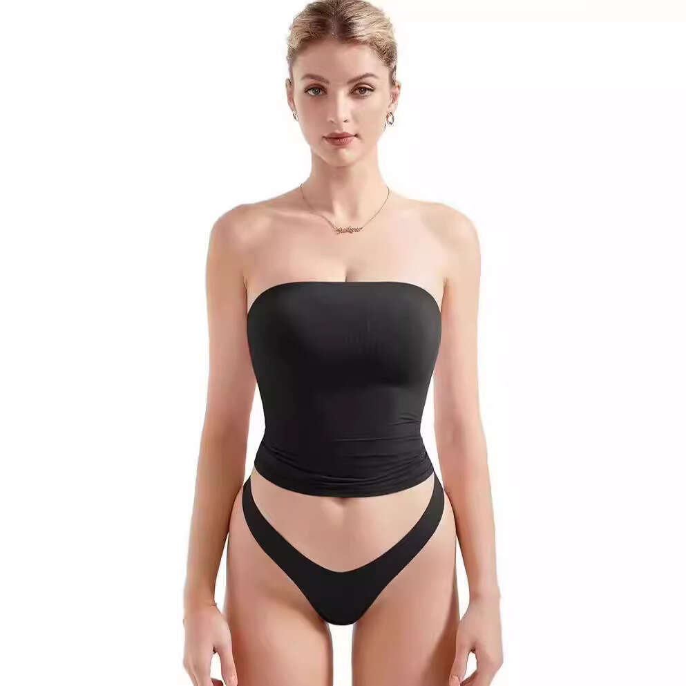Women's Summer Inner Wear Backless Two-Piece Set Basic Vest Sexy Hot Girl Tube Top Women B5