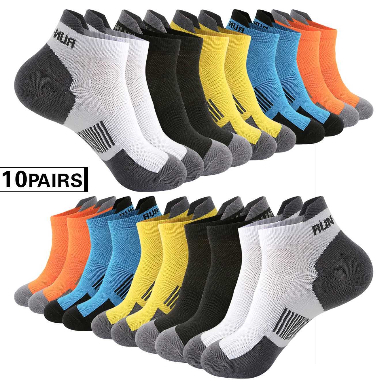 10 Pairs Colorful Mens Sports Short Socks Absorb sweat Breathable Mens Summer Mesh Thin Casual Ankle Socks For Man Sox Gift Z250610