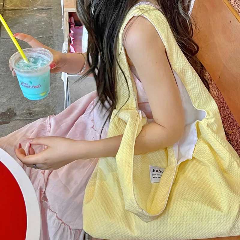 Canvas Tote Bags For Women Large Capacity Single Shoulder Bag Student Classes Commute Laptop Carrying Bag Casual Handbags XJ250610