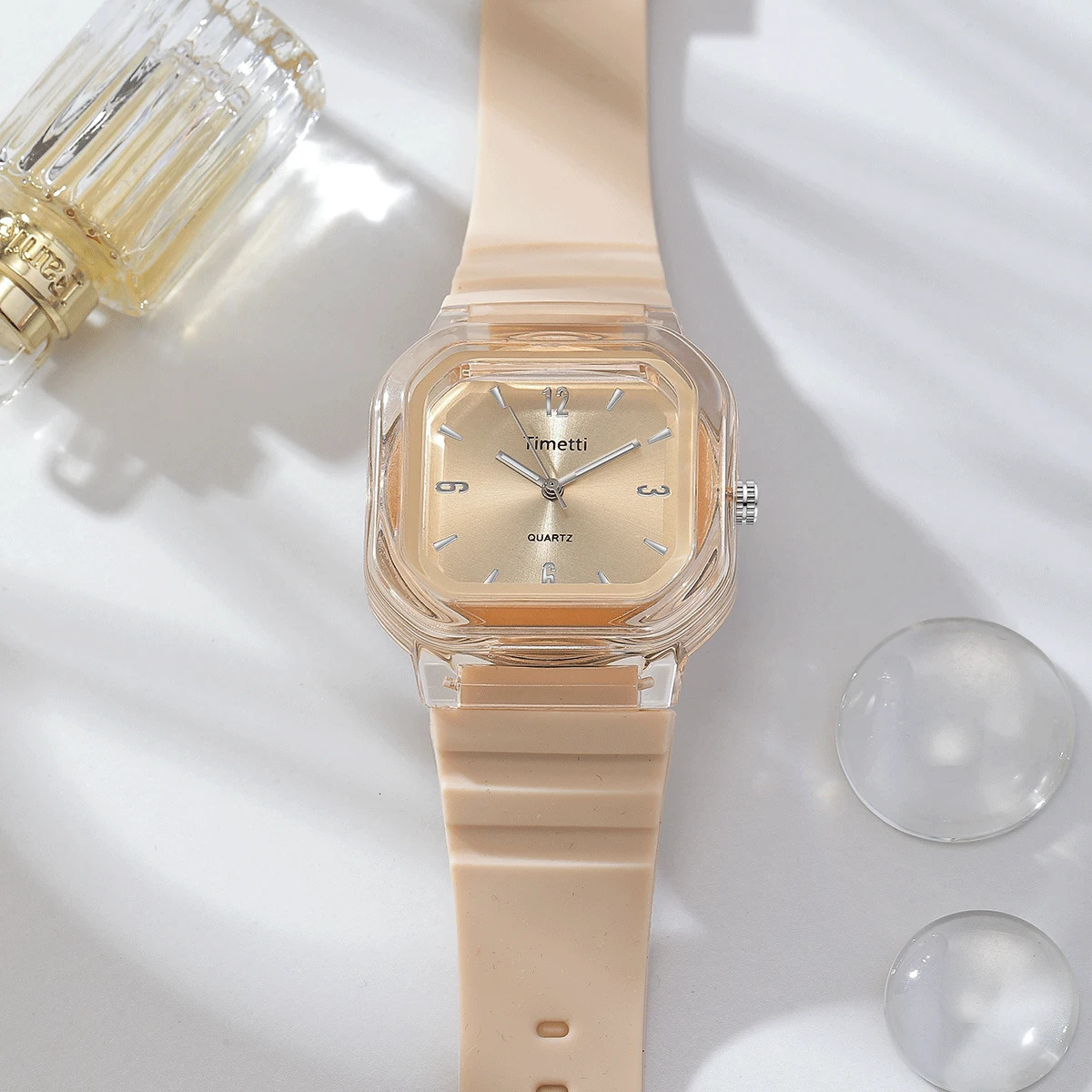 Casual Affordable and Trendy Square Simple Silicone Strap Quartz Watch 250606