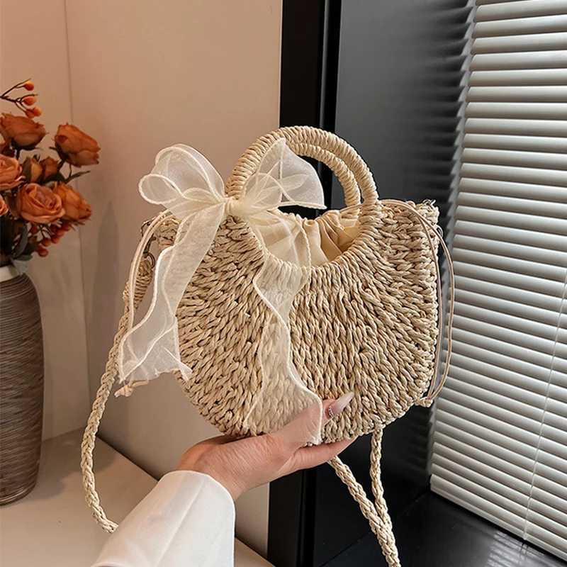 Women Crossbody Bags Handmade Casual Woven Basket Handbag Elegant Lady Straw Bag Summer Beach Shoulder Bags XJ250610