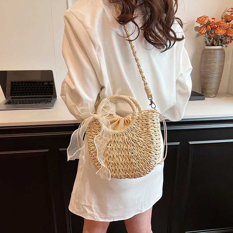 Women Crossbody Bags Handmade Casual Woven Basket Handbag Elegant Lady Straw Bag Summer Beach Shoulder Bags XJ250610