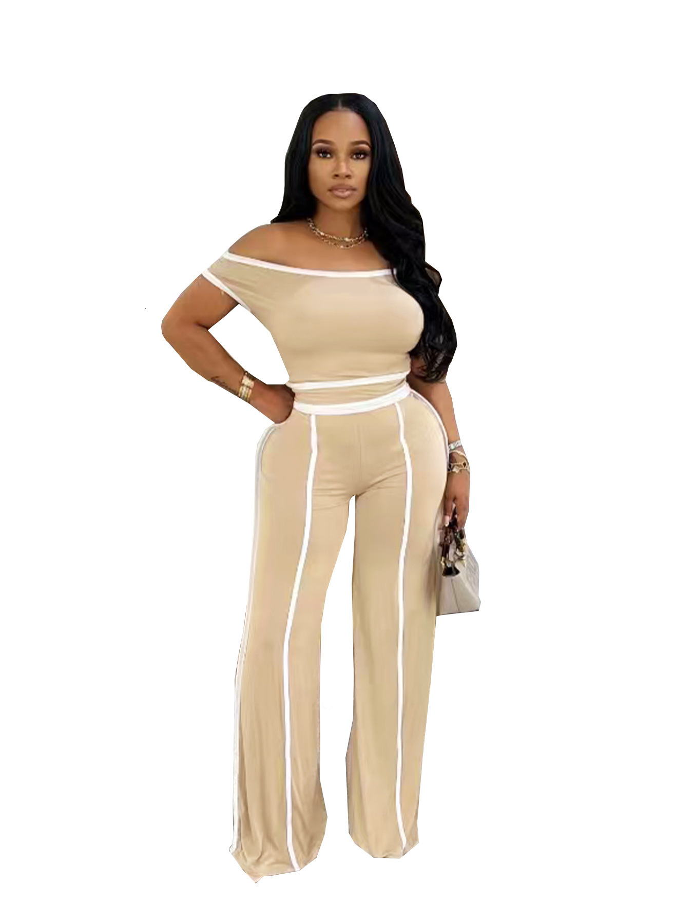 Womens Two-Piece Tracksuit Set - Fashionable Colorful and Casual Sports Outfit for Everyday Wear
