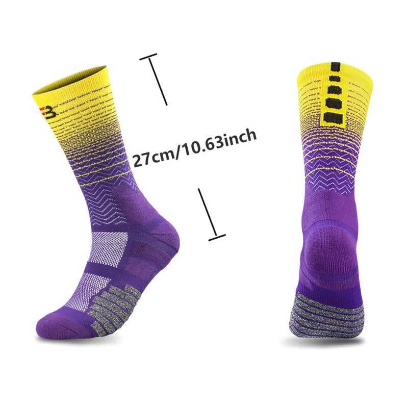 Sport Cycling Basketball Socks Compression Running Man Black Trend Breathable Long Hiking Damping Athletic Professional Big Kids Z250610