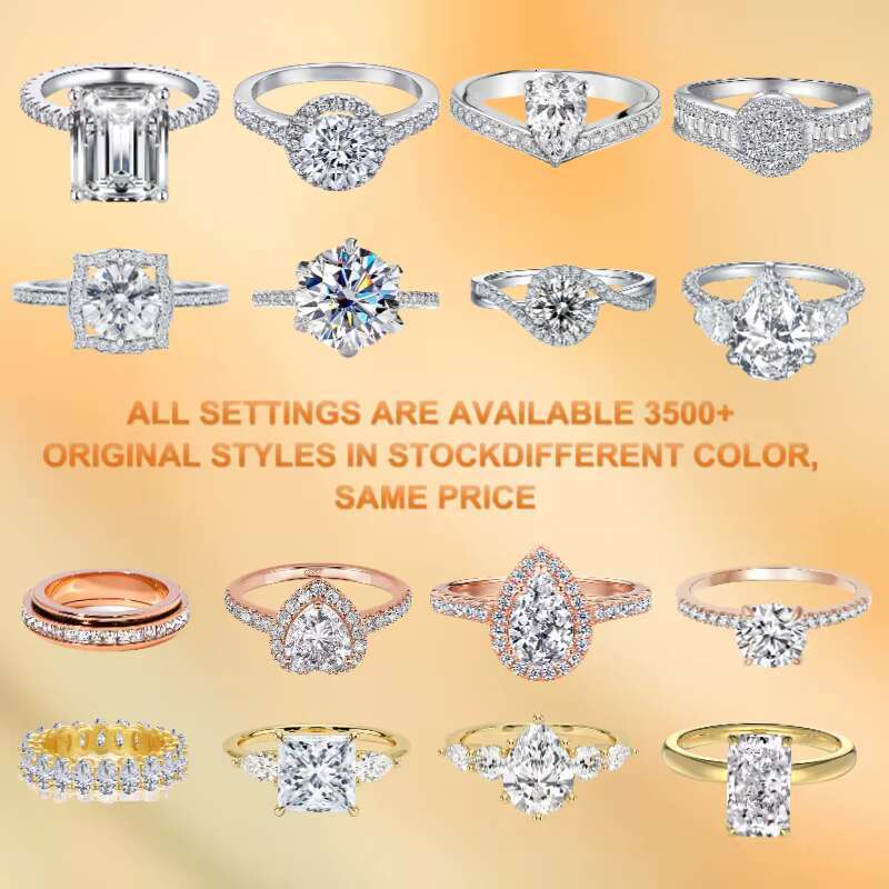 Solid Gold 4CT Radiant Moissanite Engagement Ring Set Available 10K 14K 18K Durable Lustrous Wedding Jewelry