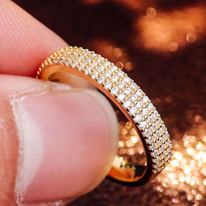 IGI GIA Certificate Round Shape Lab Grown Diamond Half Eternity Ring Hip Hop Rings for Men Sterling Silver 925 Rings Vintage