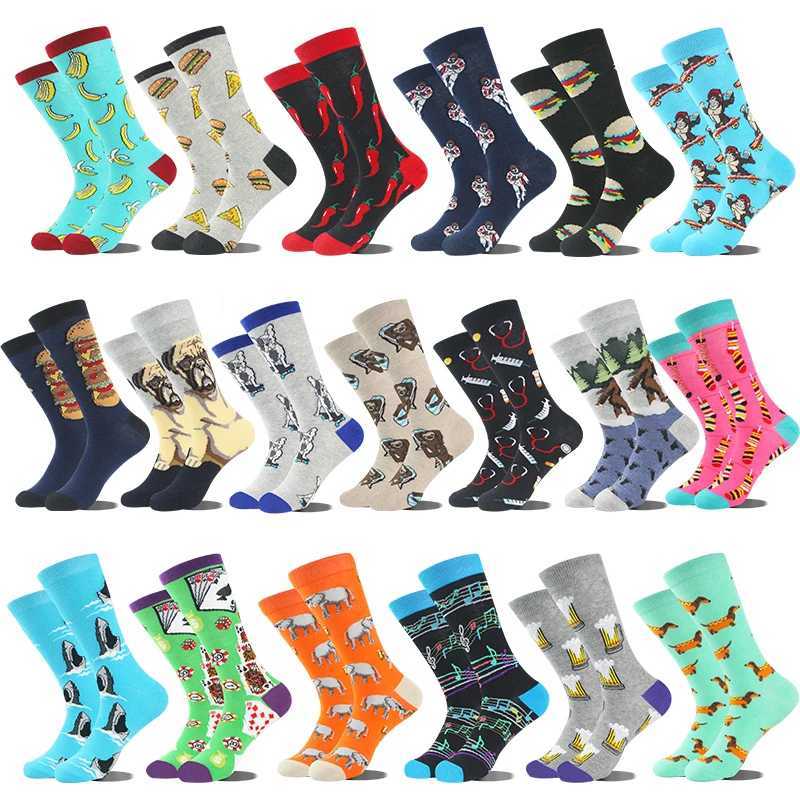 Creative Food Animal Funny Socks Cotton Alien Planet Socks Men Novelty Design Dinosaur Crew Skateboard Socks Mens Socks Z250610