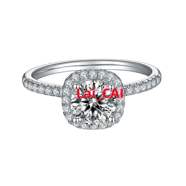 Hot Sale Jewelry 925 Sterling Silver Brilliant Cut 1ct Color Moissanite Diamond Ring for Women