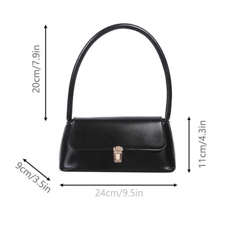 Womens Shoulder Bag Fashion Retro Simple Solid Color Handbag Vintage Underarm Bag PU Material Flap Bag XJ250610