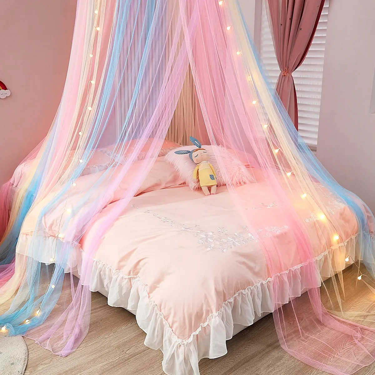 Baby Bedroom Curtain Nets Dome Rainbow Princess Mosquito Net for Crib born Infants Bed Canopy Tent Kids Bedding Room Decor 250604z