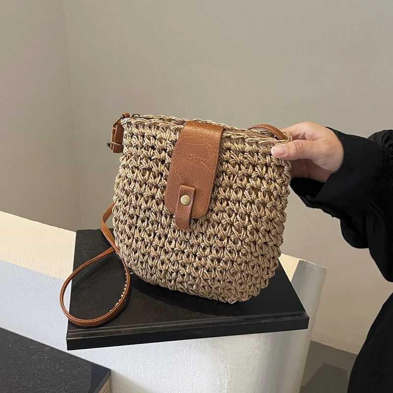 New Summer Shoulder Bag Grass Woven Crossbody Bag for Women Bohemian Beach Simple Designer Small Purses and Handbags 2024 XJ250610