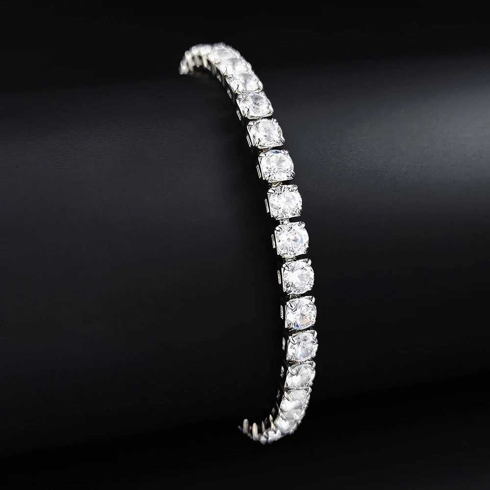 Silver Color 2.5/3/4/5mm Zircon Tennis Bracelet For Women Mens Hand Chain Wedding Gift Matching Jewelry Free Shipping Items s5650 XJ250707