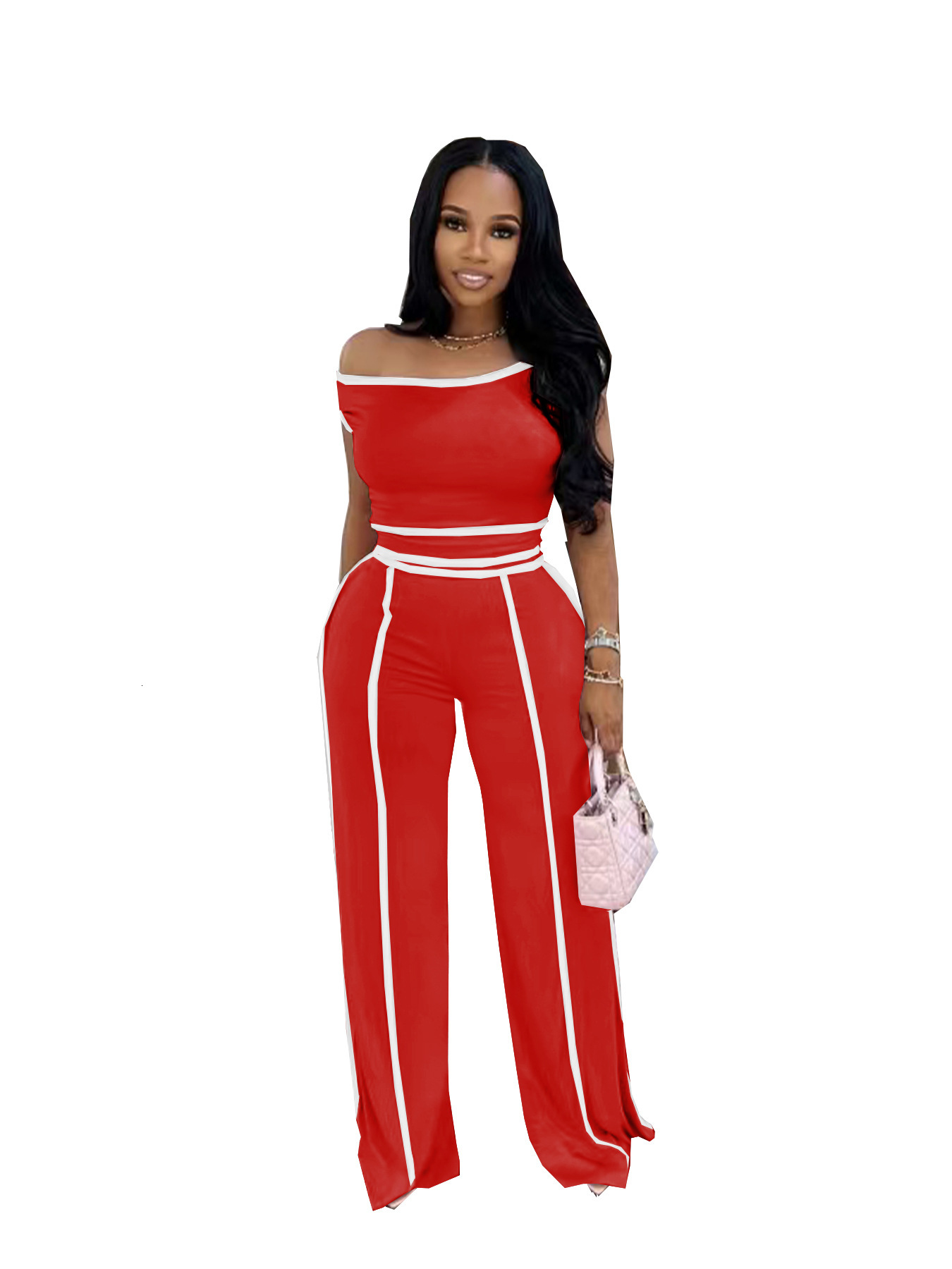 Womens Two-Piece Tracksuit Set - Fashionable Colorful and Casual Sports Outfit for Everyday Wear
