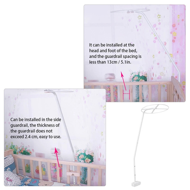 1 Set Adjustable Mosquito Net Stand Holder for Baby Crib Cot Canopy Infant Toddler Bed Dome Cots Accessories 250604z